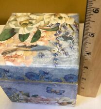 Punch Studio azul country floral caixa de armazenamento de presente cubo quadrado em forma de 4"x4" x4" comprar usado  Enviando para Brazil