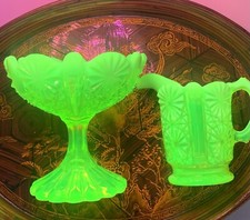 Gelber glaskrug vase gebraucht kaufen  Hamburg