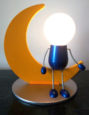 Abajur infantil para cabeceira lua crescente homem azul branco amarelo prata infantil 12" comprar usado  Enviando para Brazil