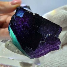 Cubo de fluorita transparente, verde em parquet roxo 11:11 Angel Pocket Okorusu, Namíbia comprar usado  Enviando para Brazil