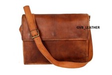 Bolsa carteiro masculina de couro genuína vintage grande demanda 18" ombro estojo para laptop, usado comprar usado  Enviando para Brazil