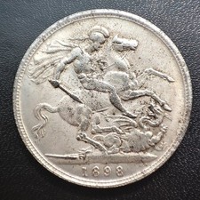 Silbermünze crown 1898 gebraucht kaufen  Lengefeld