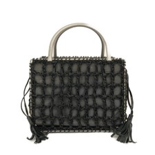 Bolsa de mão Salvatore Ferragamo couro palha borla cinza/7BE1327 comprar usado  Enviando para Brazil