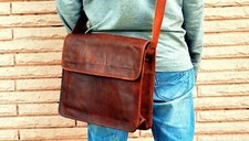Usado, Bolsa tote feminina nova feita à mão carteiro retrô couro ombro tiracolo comprar usado  Enviando para Brazil