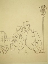 Usado, Gravura à prova antiga assinada a lápis Polia Chentoff (Chentova); década de 1930’ comprar usado  Enviando para Brazil