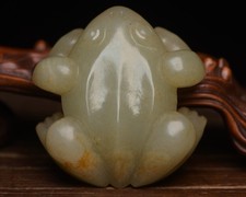 Usado, Pingente de estátua de sapo esculpido em jade hetian natural 2,3 pol. porcelana comprar usado  Enviando para Brazil