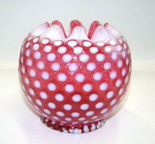 Vaso vintage Fenton bolinhas cranberry opalescente rosa tigela comprar usado  Enviando para Brazil