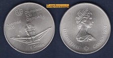 Canada  5 Dollars 1974 UNC Rameur Rower Jeux Olympique Montreal 1976 Argent na sprzedaż  Wysyłka do Poland