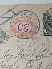 Segnatasse centesimi cartolina usato  Torino
