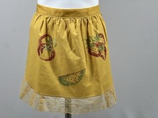 Avental de cintura vintage 16x15 bordado tecido de frutas franja de renda núcleo de casa de campo comprar usado  Enviando para Brazil