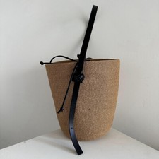 Bolsa de palha de tecido para mulheres com alça ajustável bolsa balde sólida fofa comprar usado  Enviando para Brazil