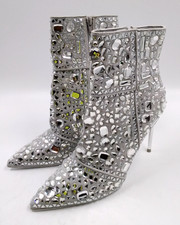 Botas stiletto Steve Madden Crystalle femininas vidro/strass panturrilha média tamanho 11M comprar usado  Enviando para Brazil