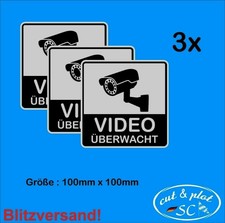 Videoüberwacht warnaufkleber  gebraucht kaufen  Niederaichbach