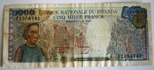 Ruanda banconota 5000 usato  Ruvo di Puglia
