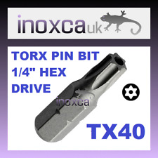TX40 T40 TORX PIN BITS FERRAMENTA HEXAGONAL DE SEGURANÇA 1/4" UNIDADE HEXAGONAL COM FURO PARA PINO comprar usado  Enviando para Brazil
