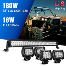 Barra de luz LED combo Nilight 32 polegadas 180W, 4x4 polegadas 18W luzes LED offroad spot comprar usado  Enviando para Brazil