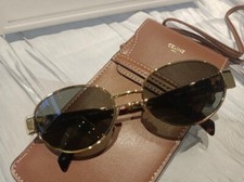 Óculos de sol Celine CL40235U metal dourado fama cinza lente 100% UV comprar usado  Enviando para Brazil