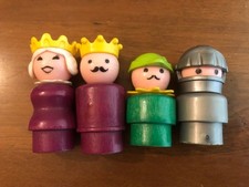 Vintage Fisher Price Zamek dla małych ludzi 993 Rodzina królewska Król Królowa Drewniany lata 70. na sprzedaż  Wysyłka do Poland
