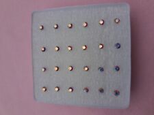 24 x PLATA ESTERLINA 3mm AB AURORA BOREAL CRISTAL NARIZ TACHUELAS PIERCING - ¡NUEVO!! segunda mano  Embacar hacia Mexico