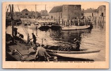 Usado, Rockport MA~The Harbor~Barcos de pesca quando a cavala corre na baía~sépia da década de 1920 comprar usado  Enviando para Brazil