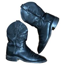 Vintage Justin 3207 Preto Cowboy Trabalho Botas de Equitação Masculinas 10 D Couro Pintura Splat comprar usado  Enviando para Brazil