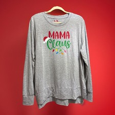Pulôver Holiday Time Mama Claus Natal cinza moletom feminino 2XL macio comprar usado  Enviando para Brazil