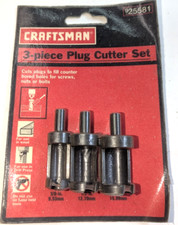 Craftsman 3 peças broca prensa plugue de madeira kit conjunto cortador 3/8" 1/2" 5/8", usado comprar usado  Enviando para Brazil