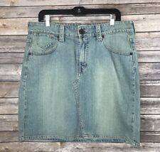 Usado, Mini saia curta acima do joelho Levi’s Jeans denim lavagem leve tamanho 14 comprar usado  Enviando para Brazil