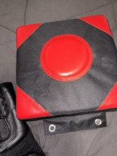 Conjunto de luvas de boxe e almofadas vermelhas – Equipamento de treinamento usado – Ótimo estado comprar usado  Enviando para Brazil