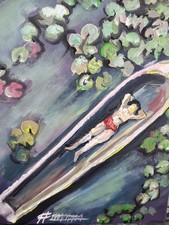 ölbild boot frau gebraucht kaufen  Bad Münstereifel