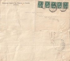 Canadá para França OTTAWA George V 1cx5 Admirals OFICIAL Bélgica Vice Cônsul 1916 comprar usado  Enviando para Brazil