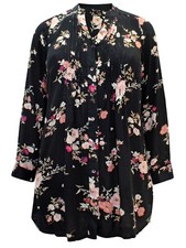 Usado, Camisa pintuck EX curva preta estampa floral lantejoulas enfeitadas 16 20 22 24 26/28 comprar usado  Enviando para Brazil