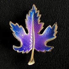 Usado, Broche roxo esmaltado folha de outono tom dourado comprar usado  Enviando para Brazil