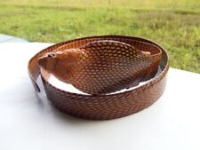 Cinto masculino genuíno pele de cobra cabeça de cobra marrom comprar usado  Enviando para Brazil