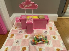 1991 Barbie supermercado supermercado registro de supermercado transportador cinto prateleiras alimentos comprar usado  Enviando para Brazil