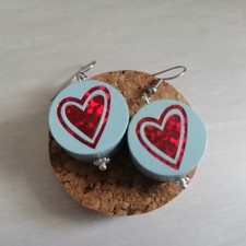 Runde holzohrringe funkelndem gebraucht kaufen  Bad Kleinen