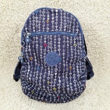 Mochila pequena Kipling, estampa de coração por toda parte, escola de viagem, azul marinho comprar usado  Enviando para Brazil