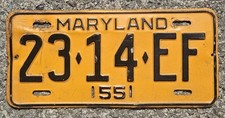 1955 maryland license for sale  Grantsville