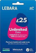 Pre loaded lebara for sale  BRISTOL