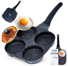 Patelnia do jajek placuszków granitowa 4 otwory BLACK LINE 19 cm, używany na sprzedaż  PL