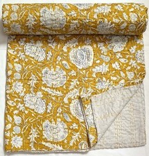 Usado, Colcha de algodão indiana feita à mão estampa floral colcha de algodão comprar usado  Enviando para Brazil