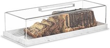 Bandeja de bolo retangular, prato de prato de bolo com tampa de exibição Lucite comprar usado  Enviando para Brazil