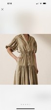 Vestido midi Shona Joy Lizete manga balão cordão tamanho AUS6 US2 RRP$300, usado comprar usado  Enviando para Brazil