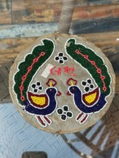 Usado, Antigo Feito à Mão Várias Cores Contas Trabalho Pavão Figura Tampo de Mesa Redondo comprar usado  Enviando para Brazil