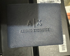 CARTEIRA DE CARTÃO DE CRÉDITO BIFOLD MASCULINA COURO AZUL ESCURO ARMANI EXCHANGE A/X  comprar usado  Enviando para Brazil