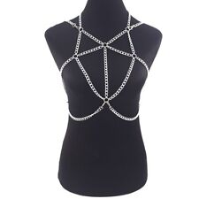 Gaiola corrente feminina BDSM bralette Lady Club arnês peito corpo joia top prata comprar usado  Enviando para Brazil