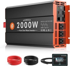 Inversor de energia onda senoidal pura 2000W 12V DC para 110V conversor CA potência de pico 40... comprar usado  Enviando para Brazil