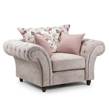 Chesterfield armchair beige for sale  BIGGLESWADE