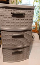 Gaveta de armazenamento de plástico cinza 3 gavetas 2 pés de altura 13"W/US$ 21,99/FRETE GRÁTIS comprar usado  Enviando para Brazil