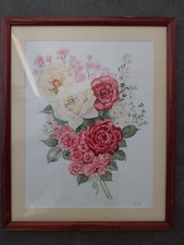 Tableau aquarelle bouquet d'occasion  Blois